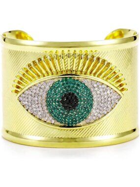 Turkish Evil Eye Cuff Bracelet | Stylish Upper Arm Jewelry for Women